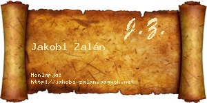 Jakobi Zalán névjegykártya